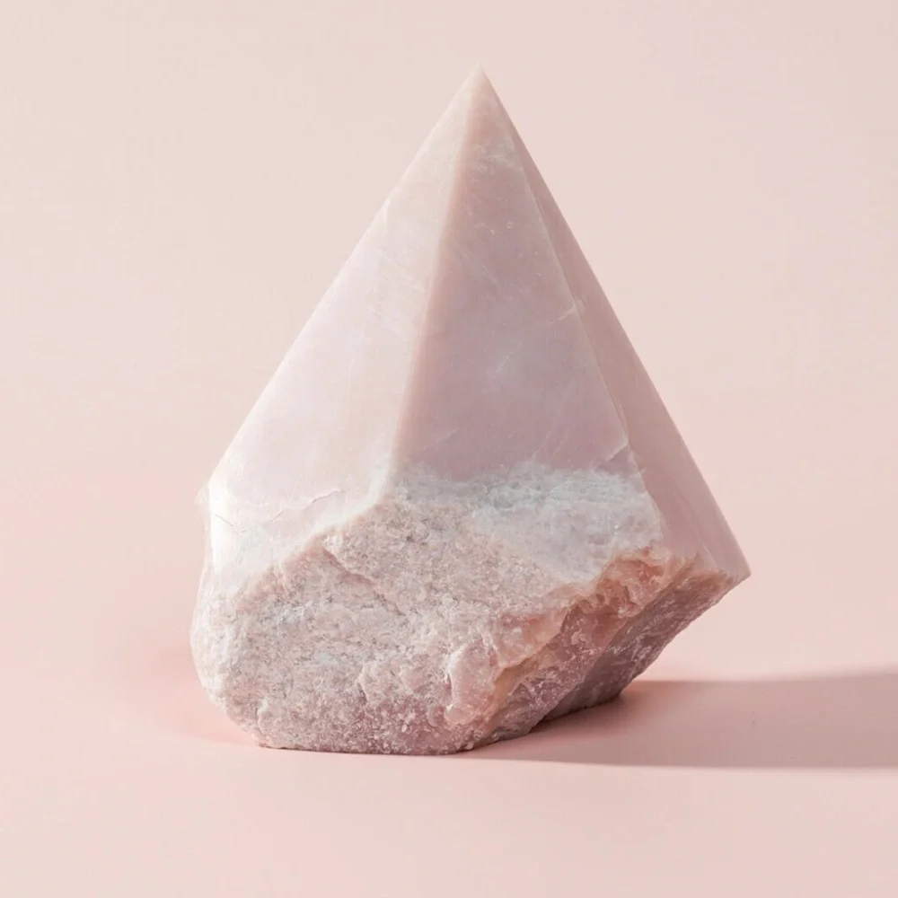 RAW PINK OPAL POLISHED HEALING CRYSTAL POINT - Picture 1 of 10